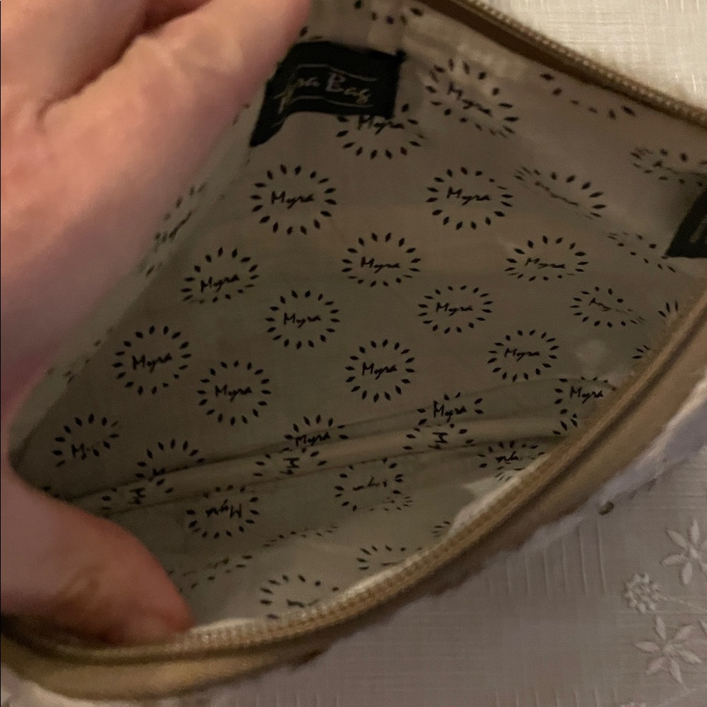 Patchwork Cowhide Myra Bag Wristlet And Wallet Set - image 3